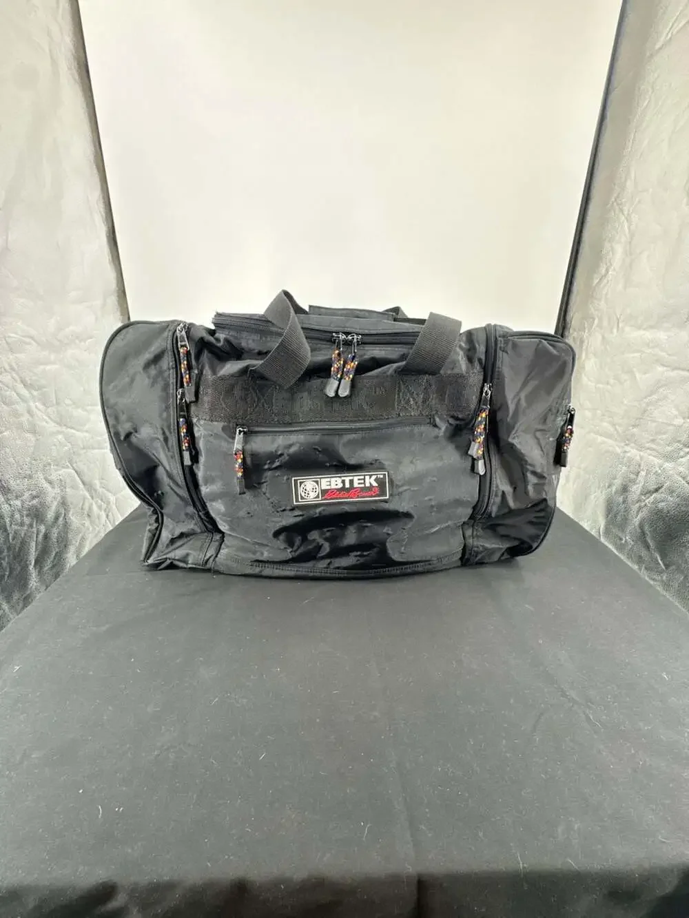 Vintage Eddie Bauer EBTEK Black Nylon Gear Duffle Bag
